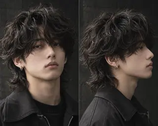 ショート パーマ メンズ ウルフスタイル アメ村 河合顕正のヘアスタイル