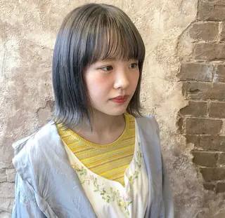 ショート カラー ブリーチ、パーマ 西部笑のヘアスタイル