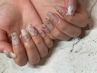 ネイル 韓国/ワンホン/長さ 出しつけ放題🎀のネイルデザイン