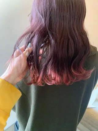 セミロング カラー 本間 結衣のヘアスタイル