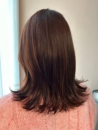 セミロング カラー hubhair レイヤー/透明感のヘアスタイル