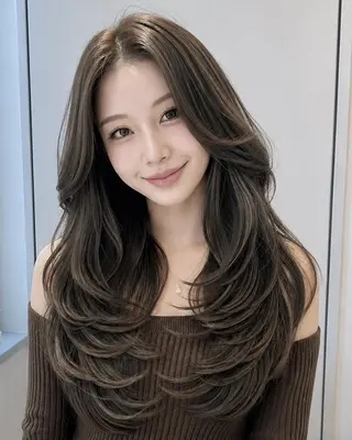 ロング レイヤーハイライト ブリーチJUNKIのヘアスタイル