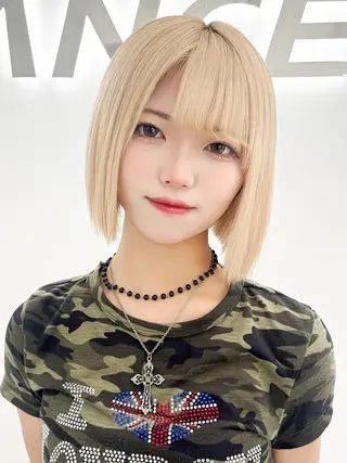 ショート カラー ヘアアレンジ 縮毛矯正🤍 盛れるボブ/ひかりのヘアスタイル