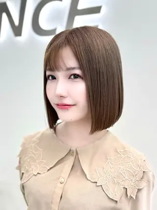 ショート カラー ヘアアレンジ 縮毛矯正🤍 ボブ/ HIKARIのヘアスタイル