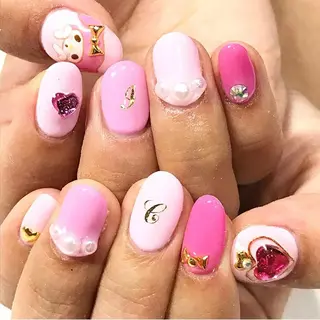 ネイル 渋谷／チップ長さ出し 👑アプレgel-xのネイルデザイン