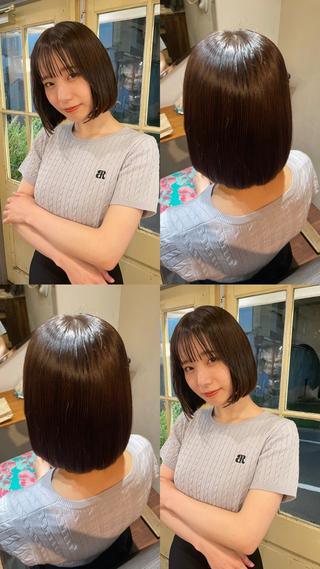 ミディアム カラー KURIAハイトーン /ピンクカラー/ボブのヘアスタイル