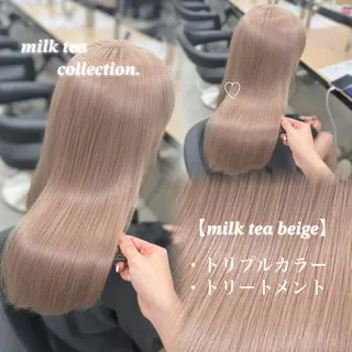 ロング カラー NAMI🤎ブラウン &ミルクティー🤍のヘアスタイル