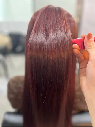 ロング カラー パーマ ヘアアレンジ 曲がる縮毛矯正特化 亮輔【江坂駅すぐ】のヘアスタイル