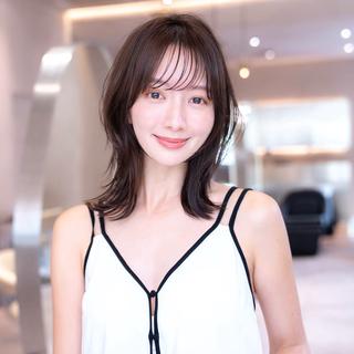 ミディアム カラー 韓国レイヤー× 透明感暗髪/nanoのヘアスタイル