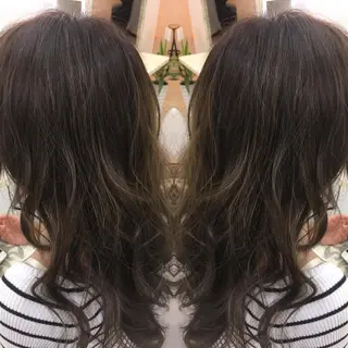 セミロング ロング カラー 髪質改善 中川 翔のヘアスタイル