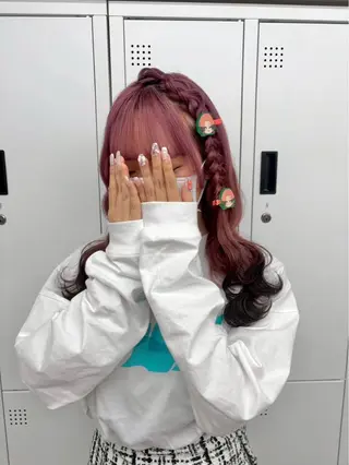 ロング ヘアアレンジ エクステ🤎うる艶 カラー┆横浜みいなのヘアスタイル