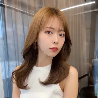 セミロング カラー 🖤韓国艶髪 RINA🖤のヘアスタイル