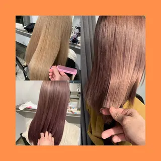 セミロング カラー ✨艶ブリーチカラー ✨四ノ宮裕己のヘアスタイル