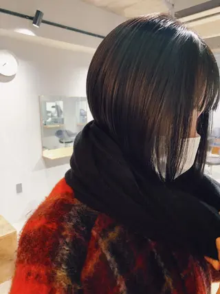 ミディアム カラー パーマ ボブパーマコテ巻き風 パーマNo1深江秀平のヘアスタイル