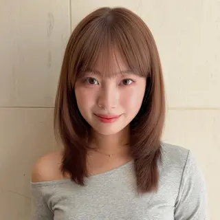 ミディアム カラー 顔周り✂️透明感 レイヤー/みっきーのヘアスタイル