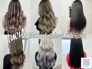 ロング ヘアアレンジ カラー MISAKIエクステ ブリーチ\5900のヘアスタイル