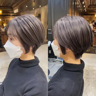 ショート カラー 透明感カラー🌿 グレージュ🐺陽介のヘアスタイル