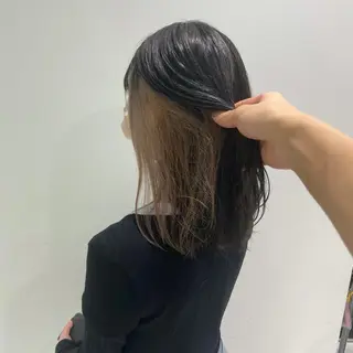 セミロング カラー パーマ ヘアアレンジ メンズ キッズ ネイル マツエク・マツパ スパイキー/フェザー /波巻き/かいとのヘアスタイル