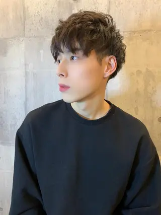 ショート カラー パーマ メンズ縮毛矯正 細谷碧海のヘアスタイル