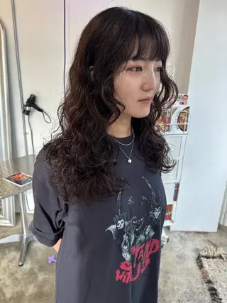 パーマ ness／rina ／透明感カラーのヘアスタイル