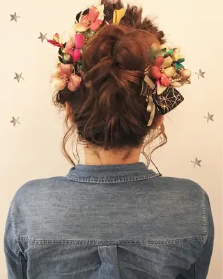 セミロング ヘアアレンジ 市川 千夏のヘアスタイル
