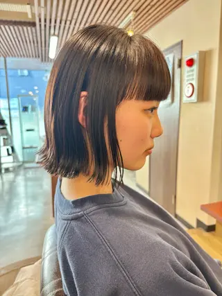 ショート 女性目線でつくる ボブ縮毛矯正のヘアスタイル