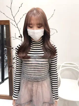 セミロング カラー ヘアアレンジ ena/ブリーチなし 透明感・レイヤー🎀のヘアスタイル
