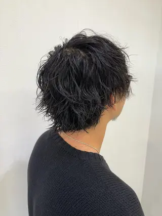 パーマ メンズ ニュアンスパーマ/ フェザー/マッシュのヘアスタイル
