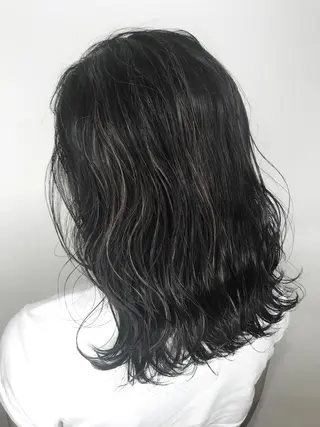 ミディアム カラー 髪質改善カラー韓国風 レイヤーtudaのヘアスタイル