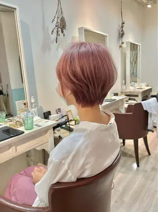 ショート カラー ボブ/パーマ 村中　仁人のヘアスタイル
