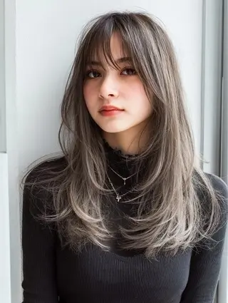 セミロング 絶対綺麗な暖色カラー 🎯あります✨増渕✨のヘアスタイル