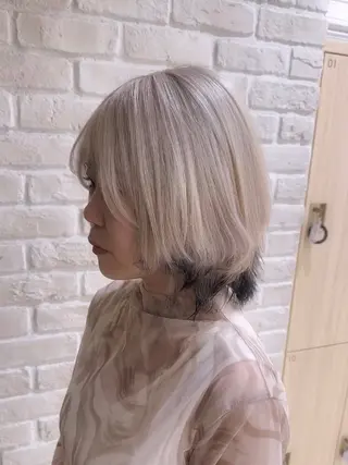 ミディアム カラー ボブ•ショートカット 草野太一のヘアスタイル