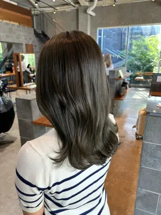 ミディアム カラー パーマ ヘアアレンジ 押切 響　のヘアスタイル