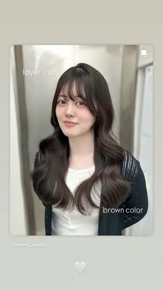 ロング カラー 似合わせカット/心斎 橋/ヘアセットのヘアスタイル