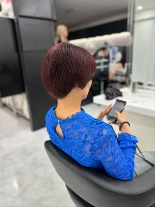 ショート 🎀暖色カラー🎀 韓国ヘア まなかのヘアスタイル