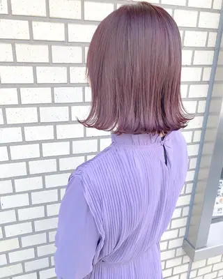 ミディアム カラー パーマ ヘアアレンジ ネイル マツエク・マツパ ハイトーン特化🤍 浦住のヘアスタイル