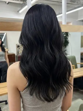 ロング カラー まさとレイヤーカット 透け感カラー/心斎橋のヘアスタイル