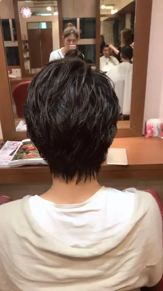 ショート パーマ 銀座フリーランススタ イリストMIYUKIのヘアスタイル