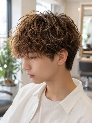パーマ メンズ 宇梶 千愛のヘアスタイル