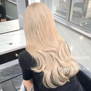 ロング カラー エクステ🩵ブリーチ 韓国ヘア🩵KAEのヘアスタイル