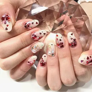 ネイル 渋谷／チップ長さ出し 👑アプレgel-xのネイルデザイン
