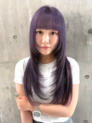 ロング カラー ヘアアレンジ 🌈【🎀ヘアデザイ ナー🎀】✨ノン✨のヘアスタイル