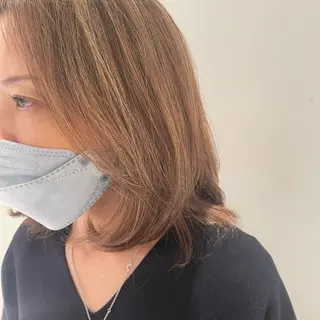 ミディアム カラー ハイライトカラー/ 艶カラー/ 徳川のヘアスタイル