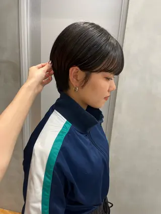 ショート カラー 縮毛矯正ボブ&顔まわ レイヤー♡TOMOEのヘアスタイル