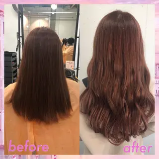 ロング カラー パーマ ヘアアレンジ 八巻 晴香のヘアスタイル