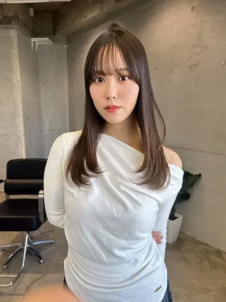 セミロング カラー 縮毛矯正ボブ/ 髪質改善/カットのヘアスタイル