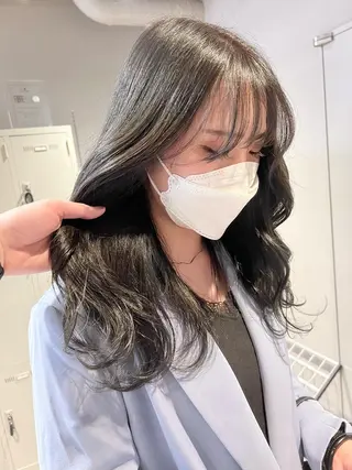 ロング カラー パーマ ヘアアレンジ メンズ キッズ ネイル マツエク・マツパ アイブロウ 上品＆韓国風 🥀海心🥀のヘアスタイル