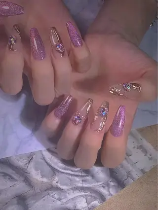 セミロング めぐみのネイルサロン スタッフ練習のネイルデザイン