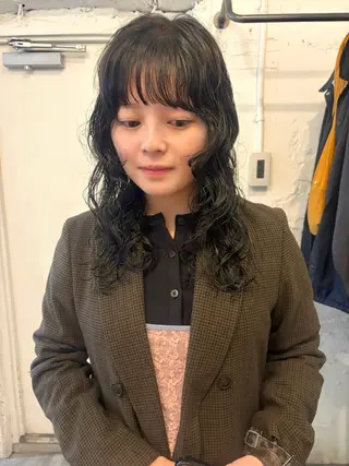 セミロング カラー パーマ ＊UNU＊ RICOのヘアスタイル