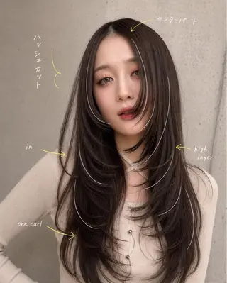 セミロング カラー ヘアアレンジ 🌫️大人韓国ヘア 🌫️naoyaのヘアスタイル